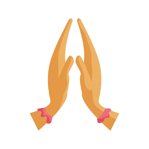 Namaste icon, cartoon style — Stock Vector