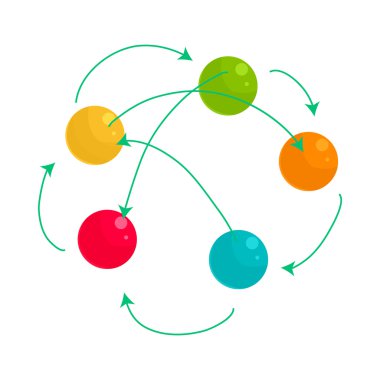Renkli topları ve okları simge, karikatür tarzı