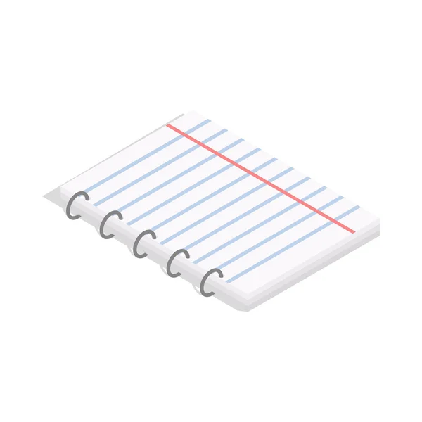 Notepad icon, isometric 3d style — Stock Vector