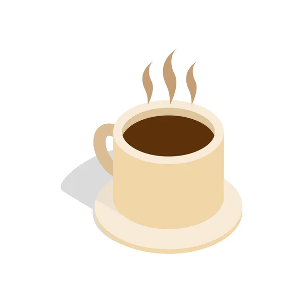 Иконка чашки кофе, изометрический 3d стиль — стоковый вектор