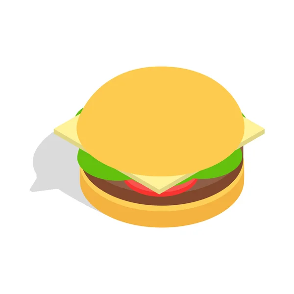 Hamburger icon, isometric 3d style — Stock Vector