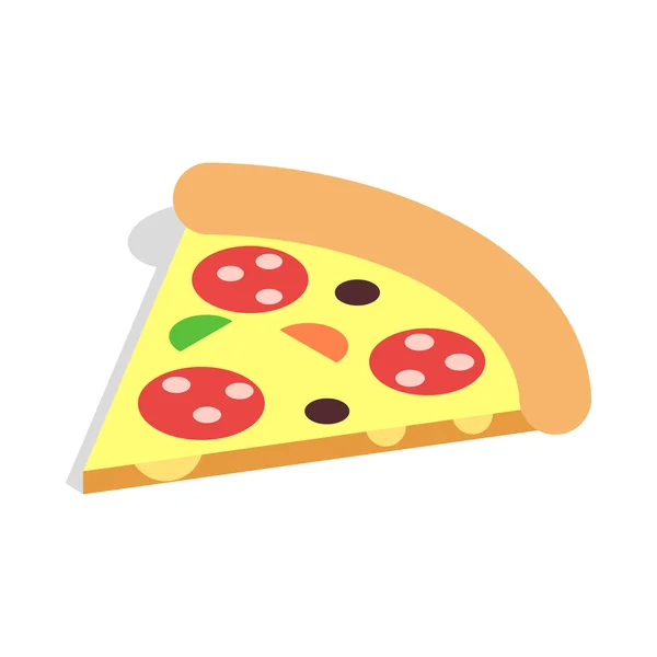 Plak van pizza pictogram, isometrische 3D-stijl — Stockvector