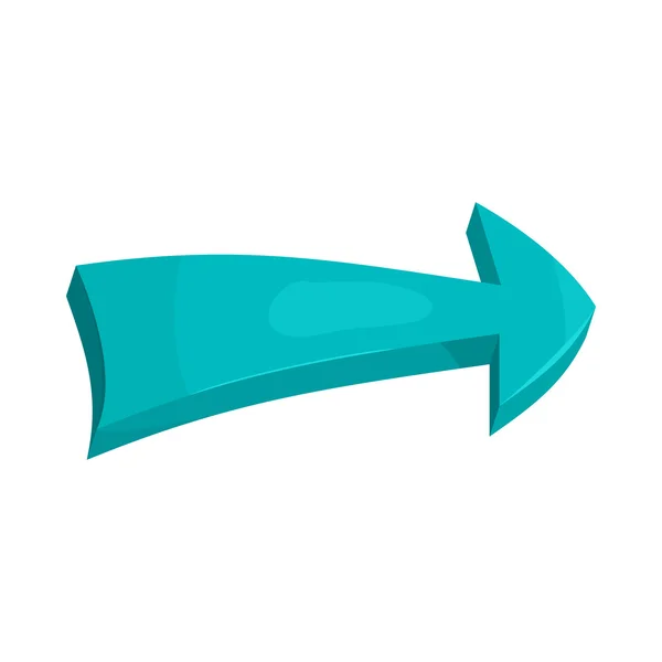 Blue right arrow icon in cartoon style — Stock Vector
