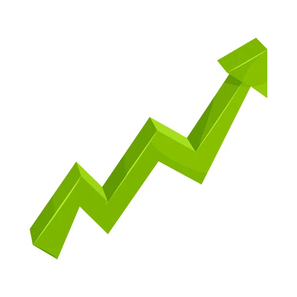 Ícone gráfico de seta de crescimento verde, estilo dos desenhos animados —  Vetores de Stock