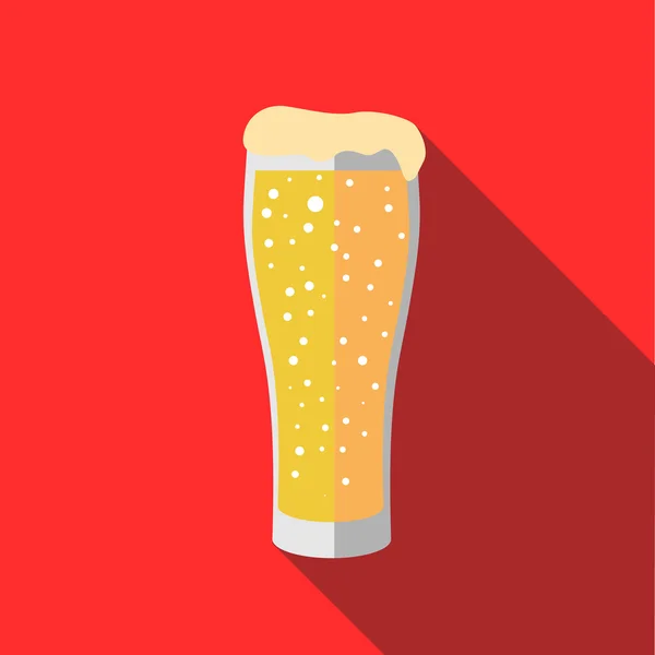 Ícone de vidro de cerveja em estilo plano — Vetor de Stock