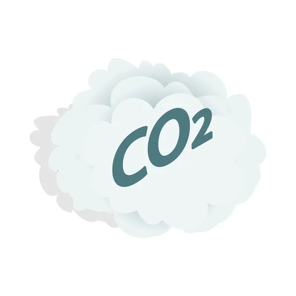 CO2 cloud icon, isometric 3d style — Stock Vector