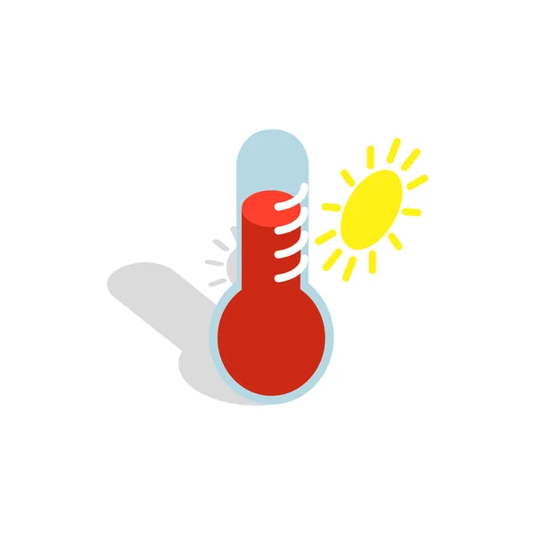 Thermometer indicates high temperature icon — Stock Vector