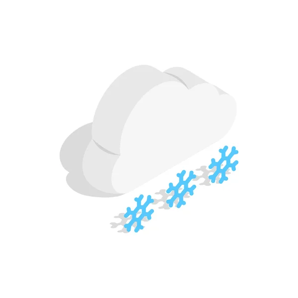 Cloud and snowflakes icon, isometric 3d style — Stock Vector
