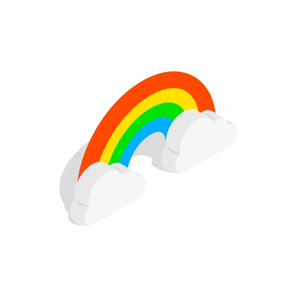 Rainbow a mraky ikona, izometrické 3d styl — Stockový vektor