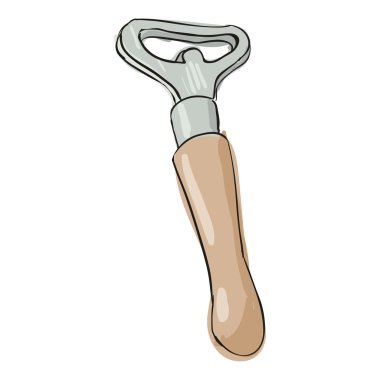 Bira şişe açacağı simgesi, karikatür tarzı