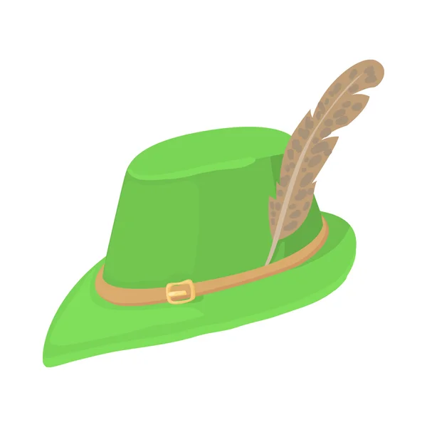 Значок охотничьей шляпы, стиль мультфильма — стоковый вектор