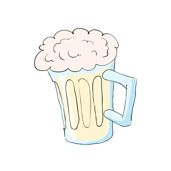 Becher mit Bier-Ikone, Cartoon-Stil — Stockvektor