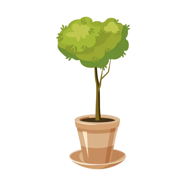 Icono de árbol de maceta, estilo de dibujos animados — Vector de stock