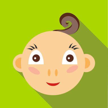 Şirin bebek çocuk simgesi, düz stil