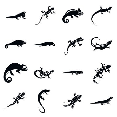 Kertenkele Icons set, basit tarzı