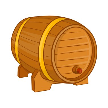 Ahşap varil bira simgesi, karikatür tarzı