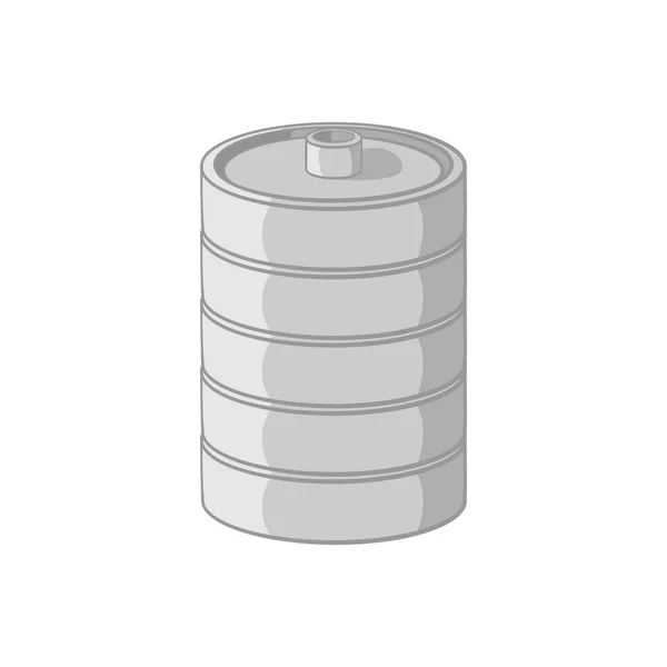 Barril de aluminio para el icono de la cerveza, estilo de dibujos animados — Vector de stock