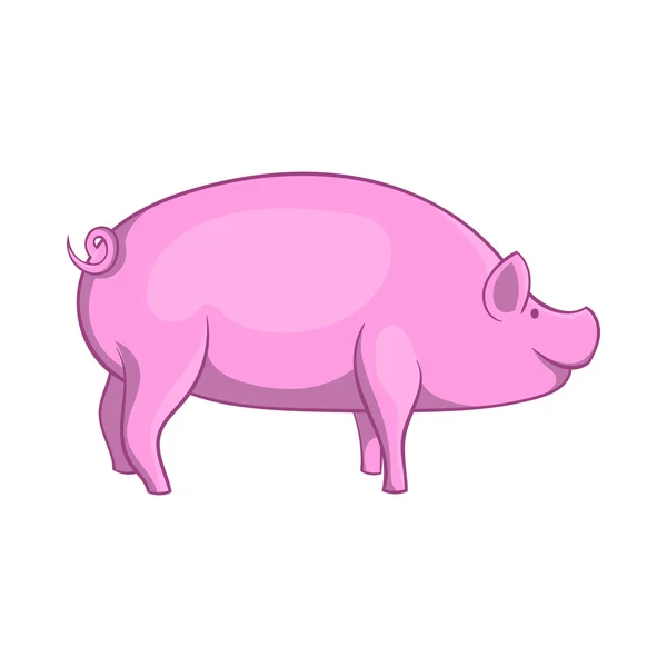 Pig icon, cartoon style — Stock Vector