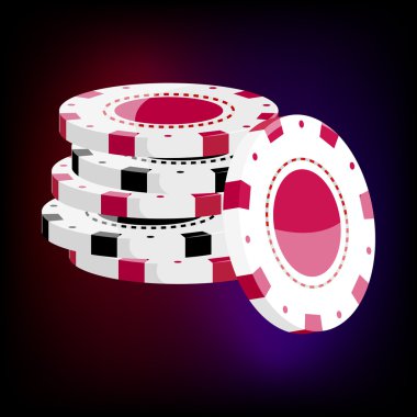 Kırmızı ve siyah casino simgeleri simge, karikatür tarzı