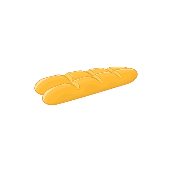 Dua French baguettes icon, gaya kartun - Stok Vektor