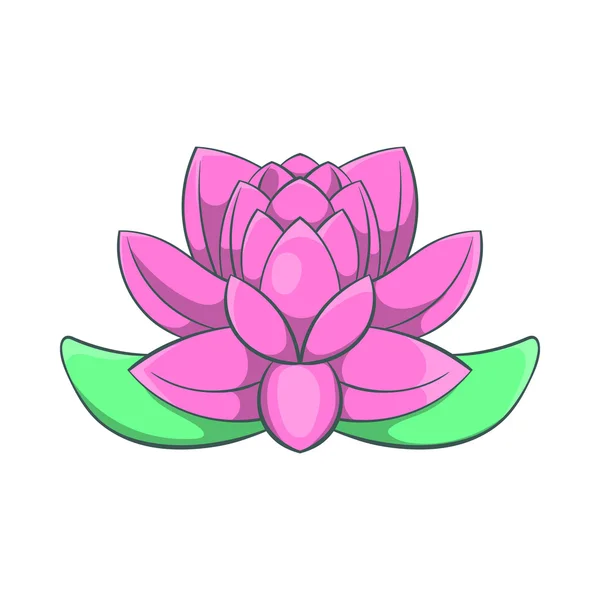 Lotos różowy kwiat ikona, stylu cartoon — Wektor stockowy