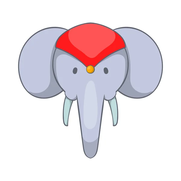 Head of decorated elephant icon, cartoon style — Stock Vector