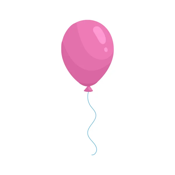 Pinkfarbenes Luftballon-Symbol im Cartoon-Stil — Stockvektor