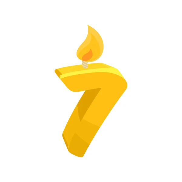 Birthday cake candle number seven icon — Stock Vector