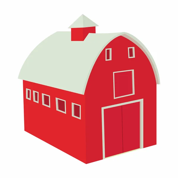 Ícone de celeiro vermelho de madeira em estilo cartoon — Vetor de Stock
