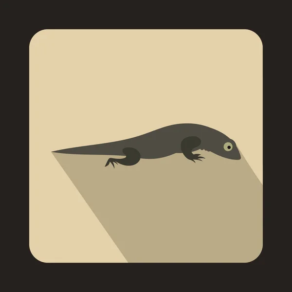 平面样式灰色蜥蜴图标 — 图库矢量图片