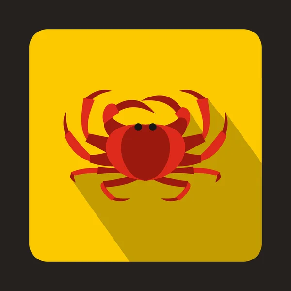 Krab pictogram, vlakke stijl — Stockvector