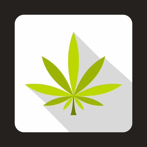 Icône feuille de cannabis, style plat — Image vectorielle