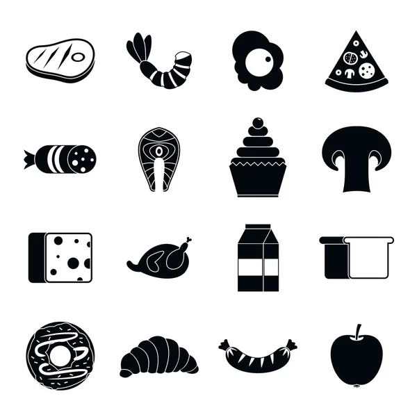 Conjunto de iconos de comida, estilo simple — Archivo Imágenes Vectoriales