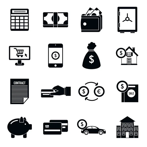 Credit icons set, simple style — Stock Vector