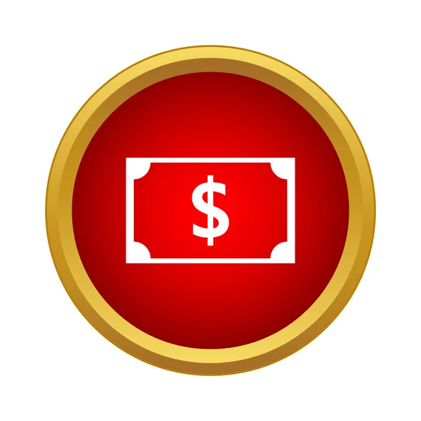Icona della banconota in dollari in stile semplice — Vettoriale Stock