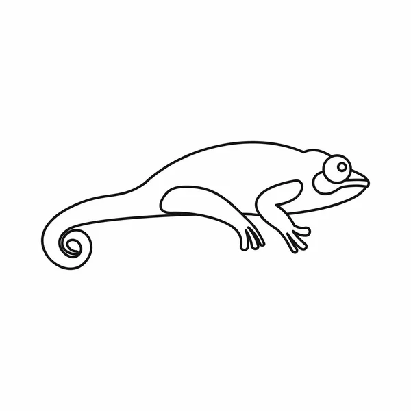 Chameleon icon, outline style — Stock Vector