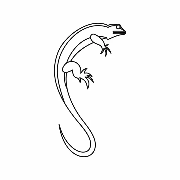 Icono de lagarto, estilo de esquema — Archivo Imágenes Vectoriales