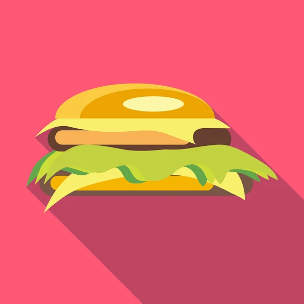 Иконка гамбургера, плоский стиль — стоковый вектор