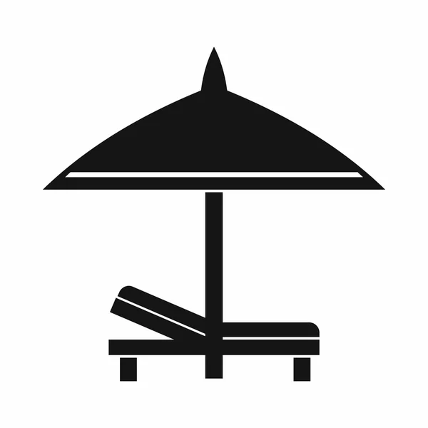 Ława i parasol ikona, prosty styl — Wektor stockowy