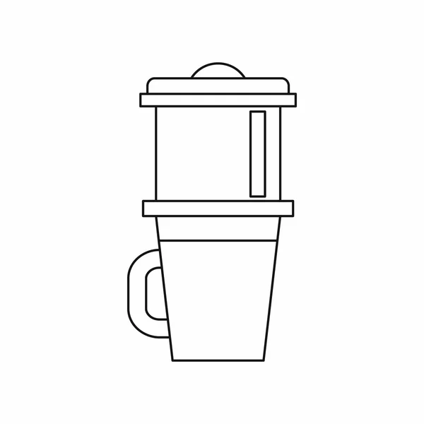 Tasse pour icône du café, style contour — Image vectorielle