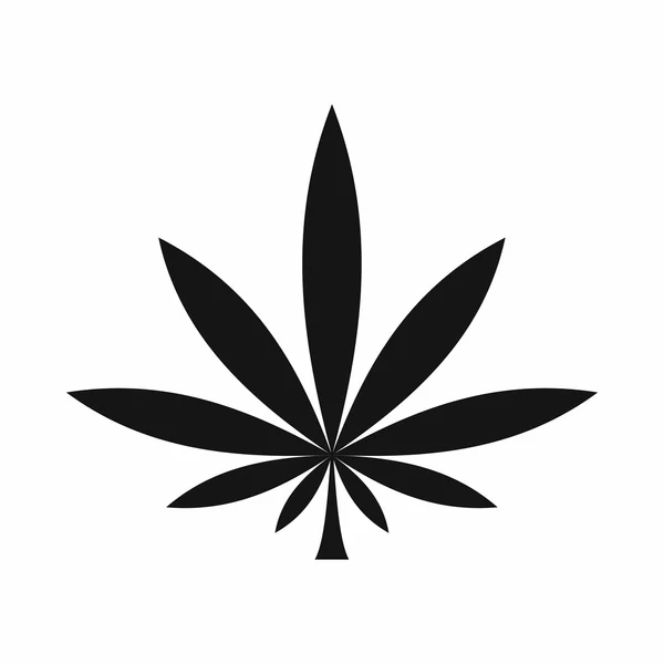 Symbol für Cannabisblätter, einfacher Stil — Stockvektor