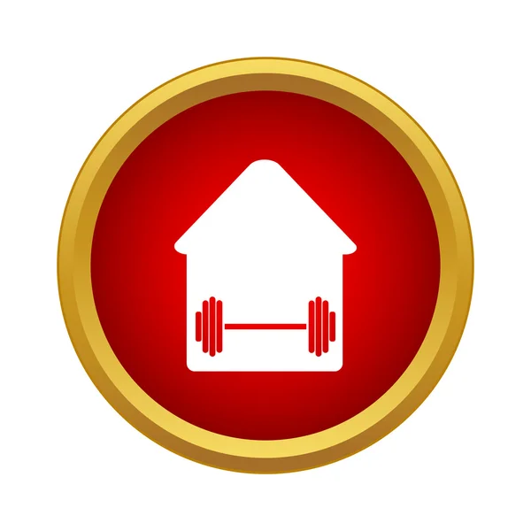 Barbell in a house icon, simple style — Stock Vector