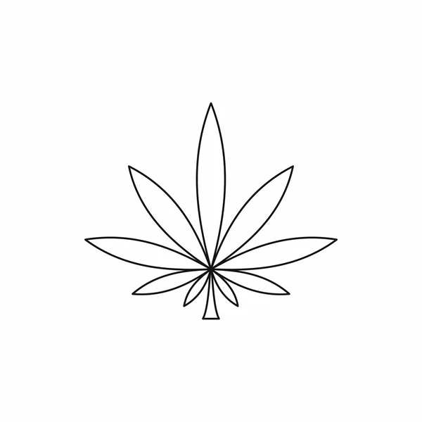 Cannabis leaf icon, outline style — Stock Vector