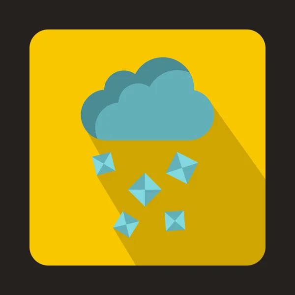 Cloud and hail icon in flat style — Stock Vector