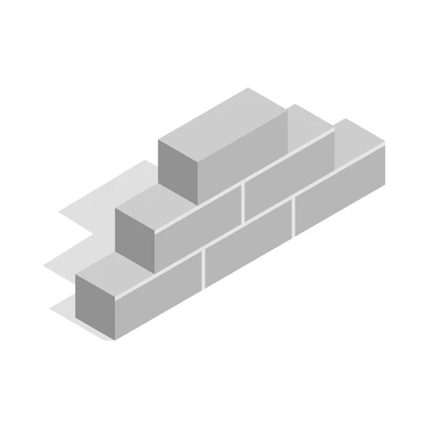 Metselwerk pictogram, isometrische 3D-stijl — Stockvector