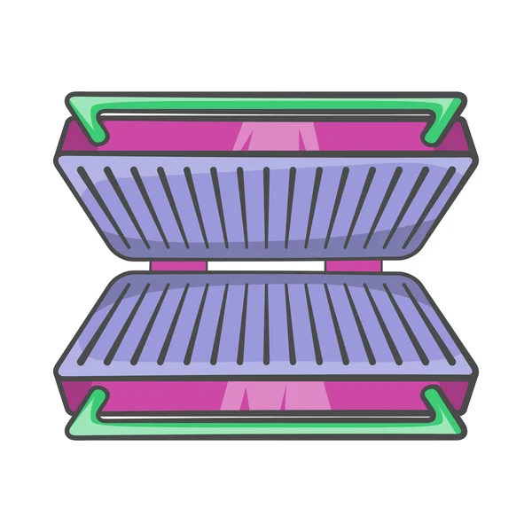 卡通风格电烧烤炉图标 — 图库矢量图片