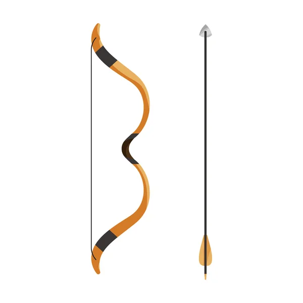 Icona arco e freccia, stile cartone animato — Vettoriale Stock