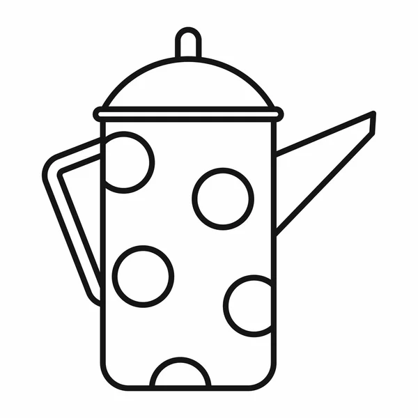 复古咖啡水壶图标，大纲样式 — 图库矢量图片