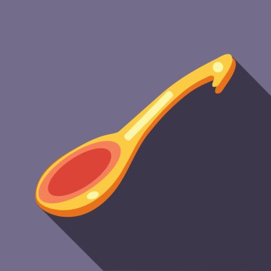 Tahta kaşık kutsal kişilerin resmi içinde düz stil