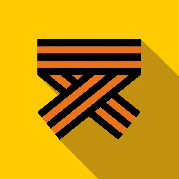 Ikona symbolem oranžové a černé pruhované stužkou — Stockový vektor